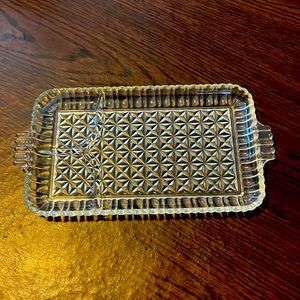 Vintage crystal tray with handles